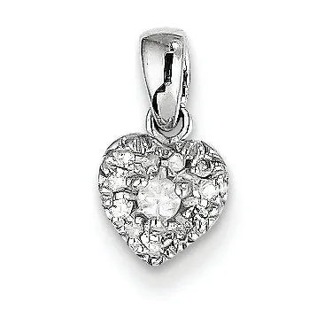 0.1 Carat 14K White Gold 0.1ct Diamond Heart Pendant