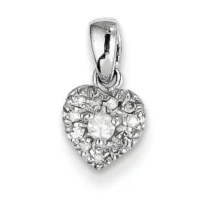 0.1 Carat 14K White Gold 0.1ct Diamond Heart Pendant