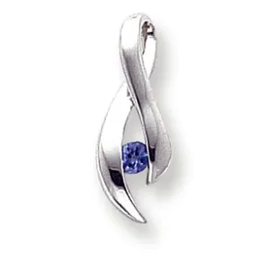 0.1 Carat 14K White Gold 3mm Tanzanite Pendant