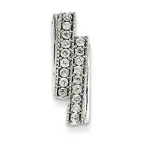 0.1 Carat 14K White Gold Diamond Double Lined Slide Pendant