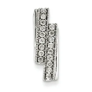 0.1 Carat 14K White Gold Diamond Double Lined Slide Pendant
