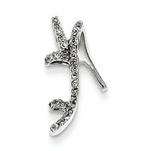 0.1 Carat 14K White Gold Diamond High Heel Shoe Charm