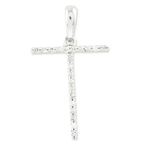 0.1 Carat 14K White Gold Diamond Initial T Pendant
