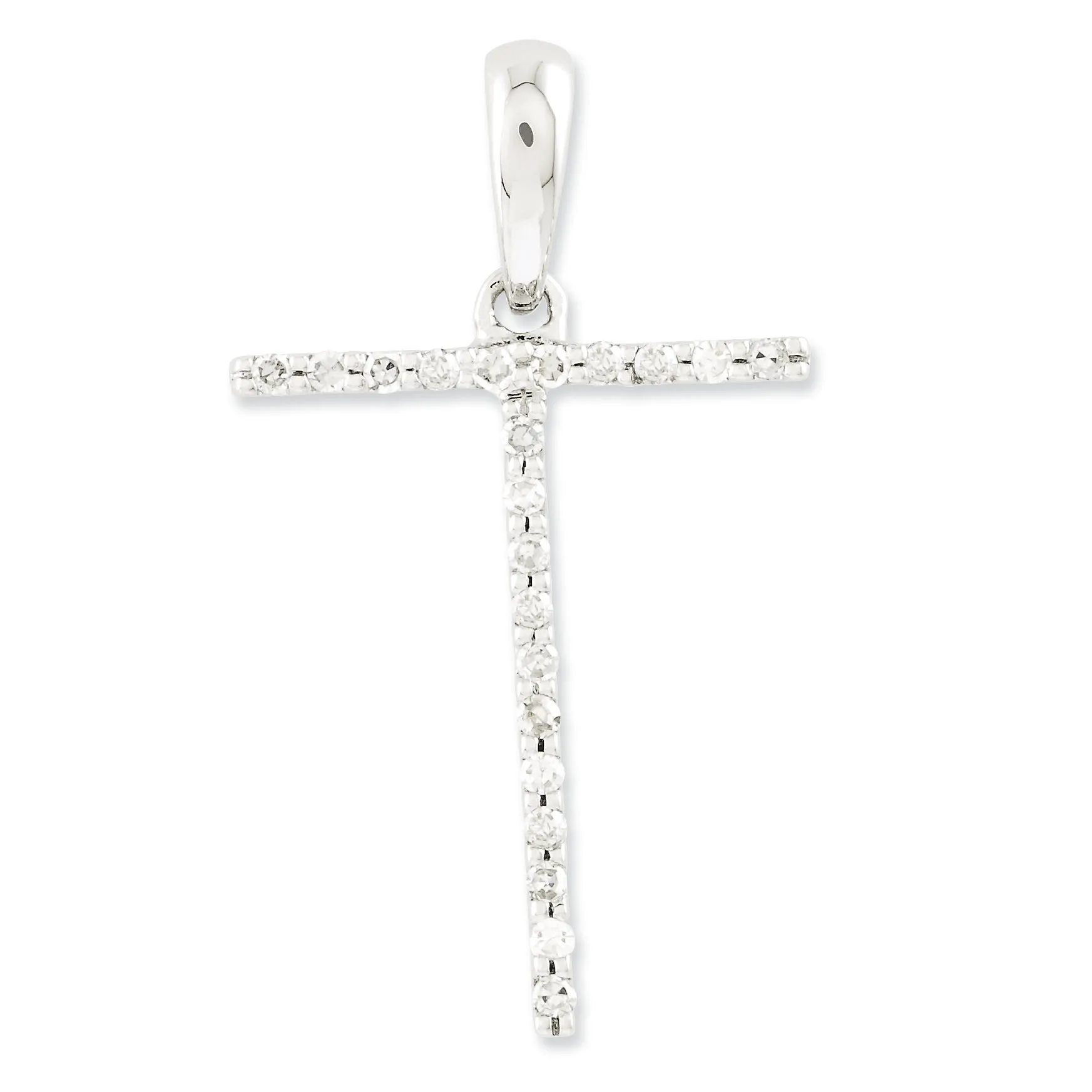 0.1 Carat 14K White Gold Diamond Initial T Pendant