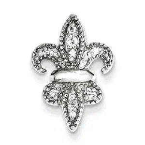 0.1 Carat 14K White Gold Fleur De Lis Diamond Pendant
