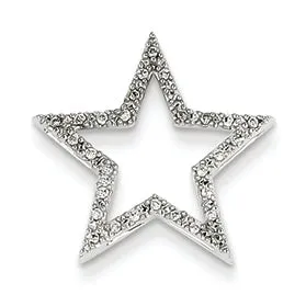 0.1 Carat 14K White Gold Small Diamond Star Pendant
