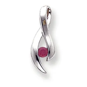 0.2 Carat 14K White Gold 3mm Ruby pendant
