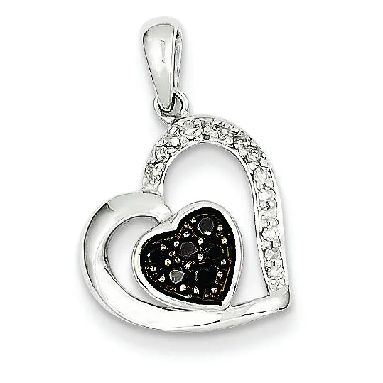 0.2 Carat 14K White Gold Black & White Diamonds Pendant