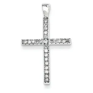 0.2 Carat 14K White Gold Cross Pendant