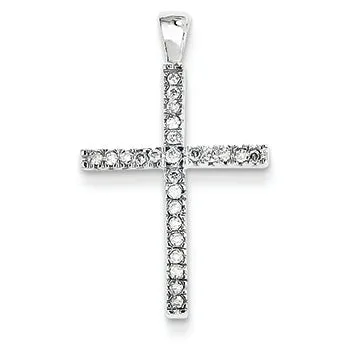 0.2 Carat 14K White Gold Cross Pendant