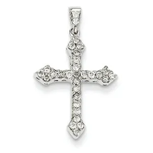 0.2 Carat 14K White Gold Diamond Cross Pendant