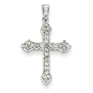 0.2 Carat 14K White Gold Diamond Cross Pendant