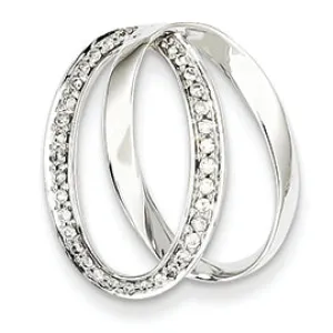0.2 Carat 14K White Gold Diamond Double Oval Pendant
