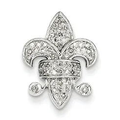 0.2 Carat 14K White Gold Diamond Fleur De Lis Pendant