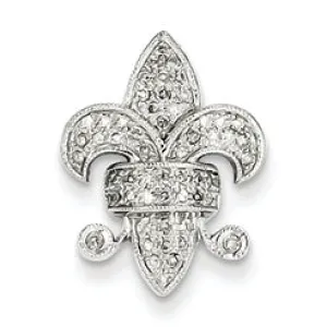 0.2 Carat 14K White Gold Diamond Fleur De Lis Pendant