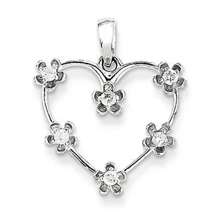 0.2 Carat 14K White Gold  Diamond Heart Pendant