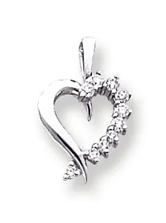 0.2 Carat 14K White Gold Diamond heart pendant