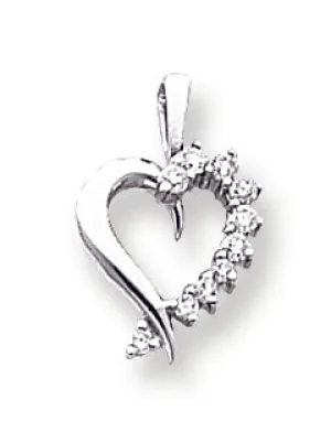 0.2 Carat 14K White Gold Diamond heart pendant