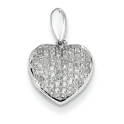0.2 Carat 14K White Gold Diamond Heart Shaped Pendant