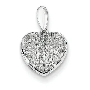 0.2 Carat 14K White Gold Diamond Heart Shaped Pendant