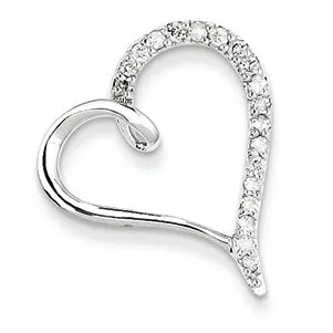 0.2 Carat 14K White Gold Diamond Heart Slide
