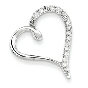 0.2 Carat 14K White Gold Diamond Heart Slide