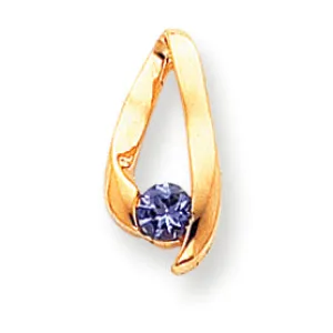 0.3 Carat 14K Gold 4mm Tanzanite pendant