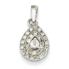 0.3 Carat 14K White Gold 0.25ct Diamond Teardrop Pendant