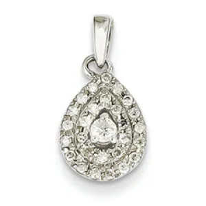 0.3 Carat 14K White Gold 0.25ct Diamond Teardrop Pendant