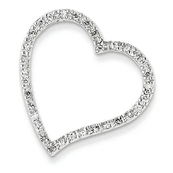 0.3 Carat 14K White Gold Diamond Heart Slide