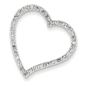 0.3 Carat 14K White Gold Diamond Heart Slide