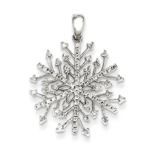 0.3 Carat 14K White Gold Diamond Snowflake Pendant