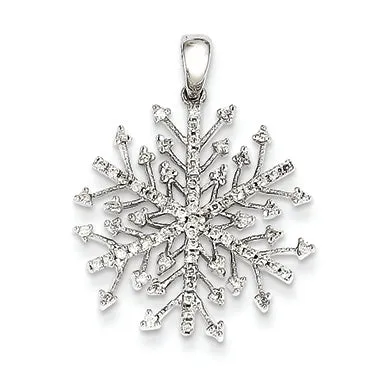 0.3 Carat 14K White Gold Diamond Snowflake Pendant