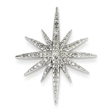 0.3 Carat 14K White Gold Diamond Starburst Pendant