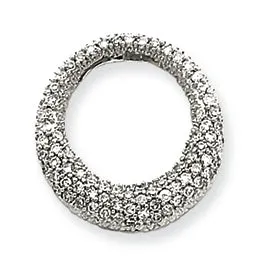 0.3 Carat 14K White Gold Pave Diamond Circle Pendant