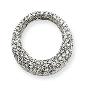 0.3 Carat 14K White Gold Pave Diamond Circle Pendant