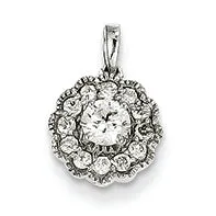 0.4 Carat 14K White Gold Diamond Round Pendant