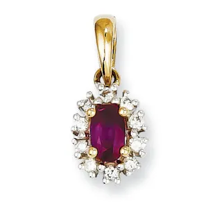 0.5 Carat 14K Gold Diamond & Ruby Pendant