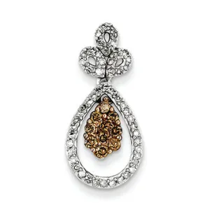 0.5 Carat 14K White Gold & Rhodium White & Colored Diamond Pendant