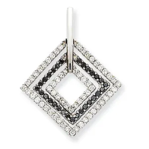0.5 Carat 14K White Gold Black & White Diamond Pendant