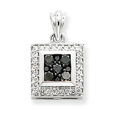 0.5 Carat 14K White Gold Black Diamond Pendant