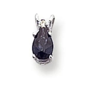 0.5 Carat 14K White Gold Sapphire Diamond pendant