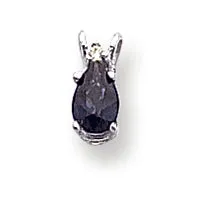 0.5 Carat 14K White Gold Sapphire Diamond pendant