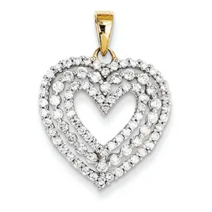 0.8 Carat 14K Gold Diamond Heart Pendant