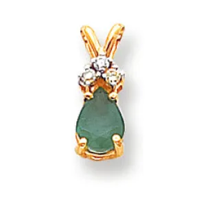 0.8 Carat 14K Gold Emerald Diamond pendant