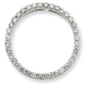0.8 Carat 14K White Gold Diamond Circle Pendant