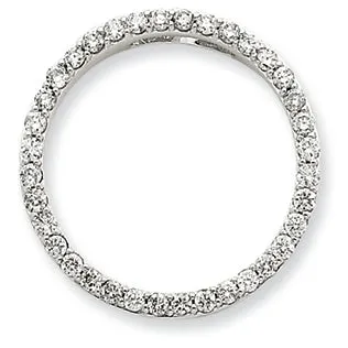 0.8 Carat 14K White Gold Diamond Circle Pendant