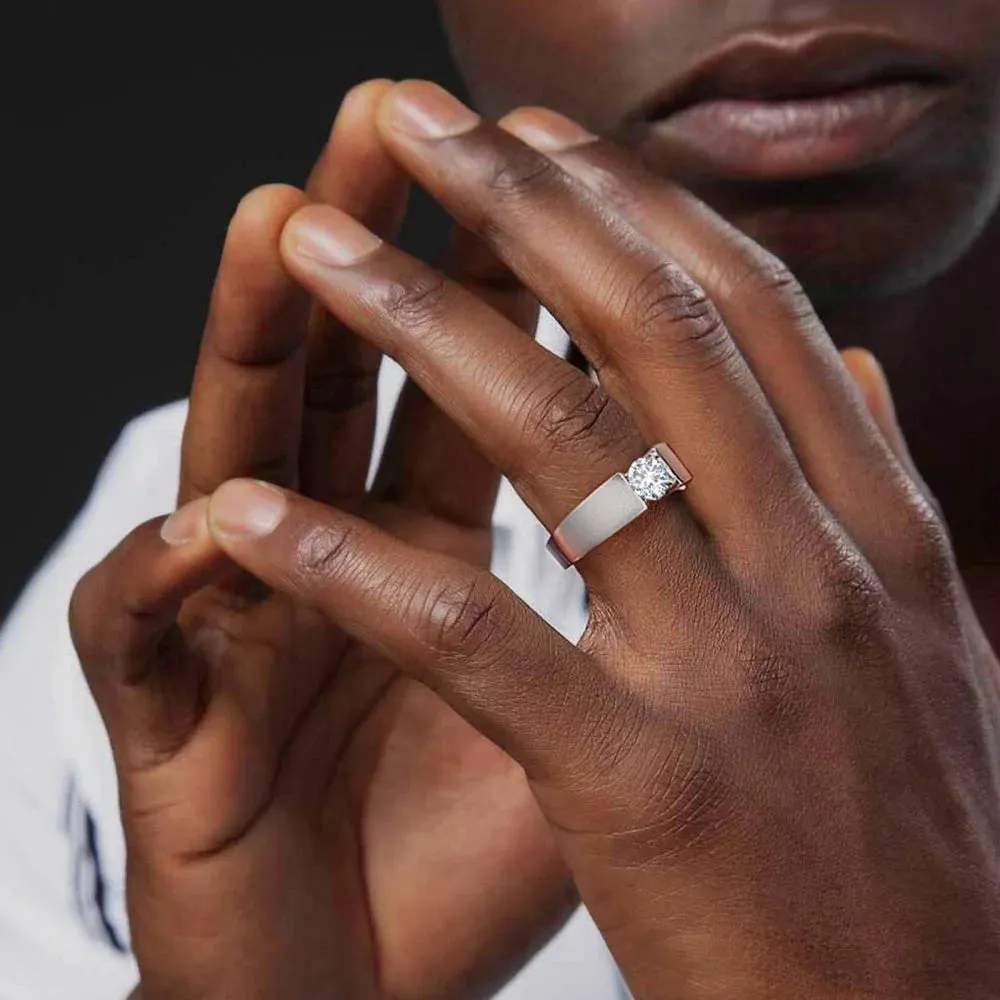 1.0 Carats VVS1 Moissanite Diamond Ring