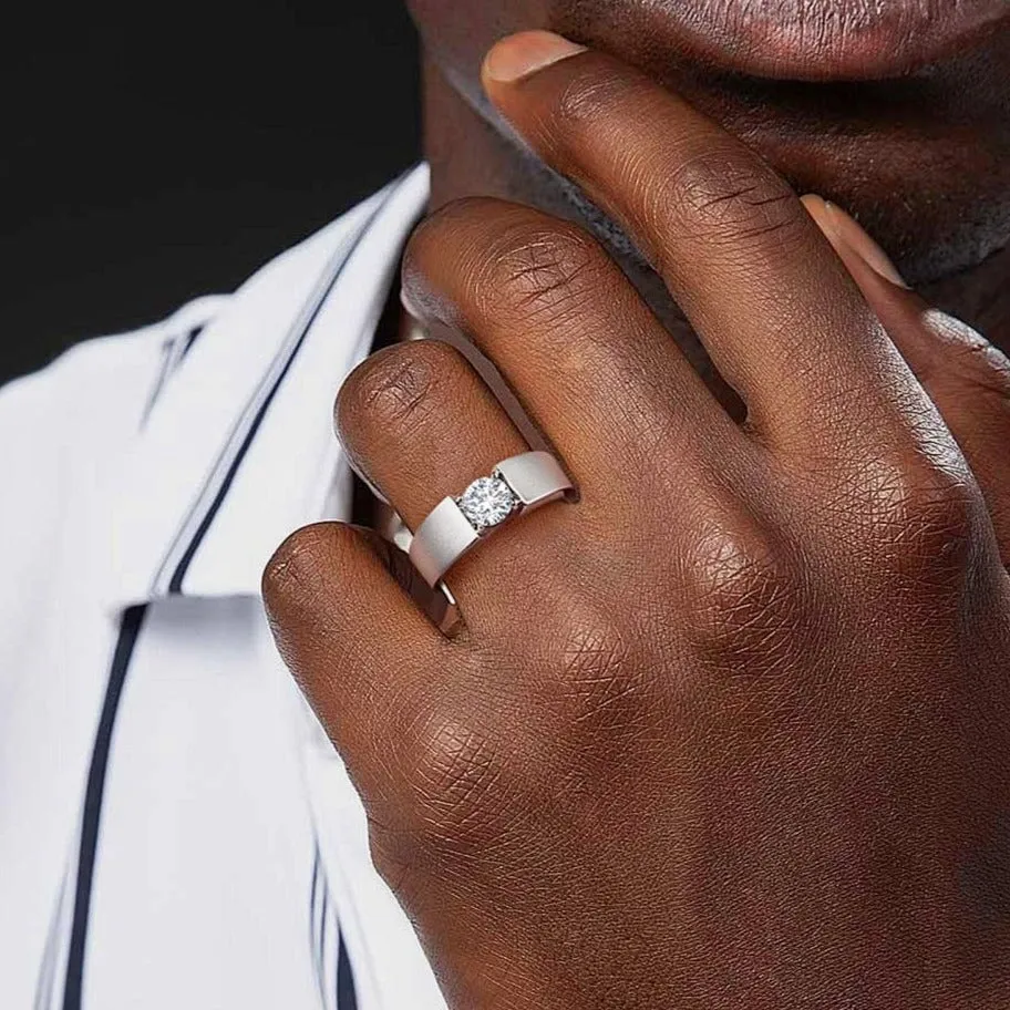 1.0 Carats VVS1 Moissanite Diamond Ring