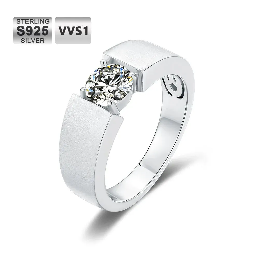 1.0 Carats VVS1 Moissanite Diamond Ring